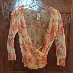Free People Floral Mohair Sweater Size Medium